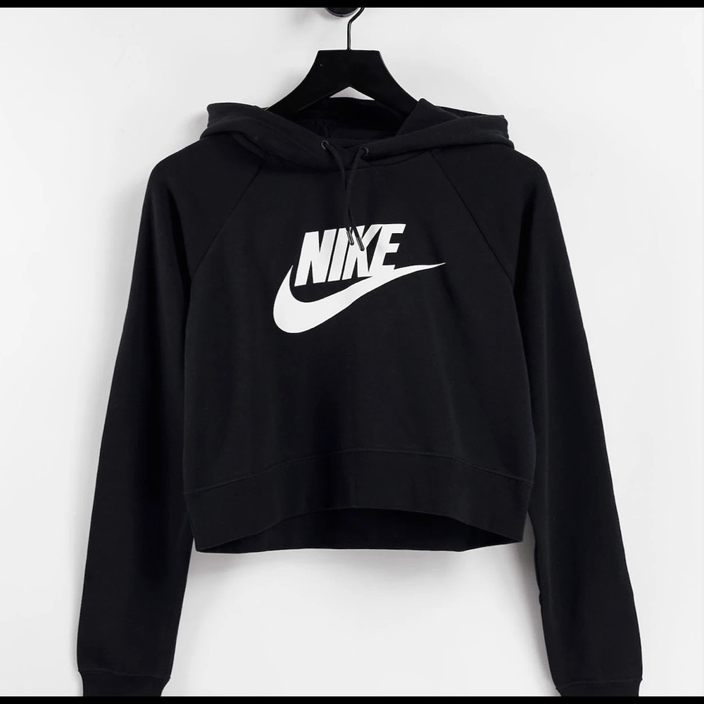 Womens black Nike cropped hoodie
